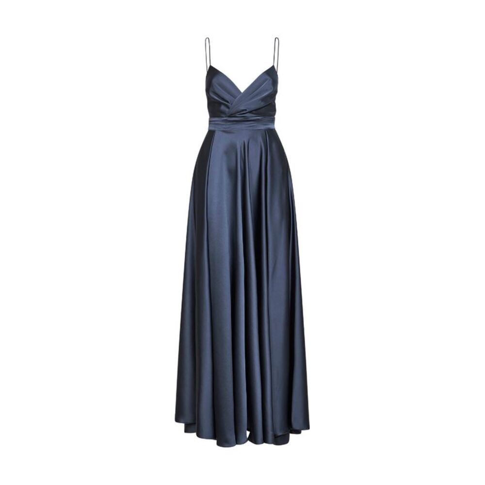 Blanca Vita Women Lead Grey Satin Aldi Long Dress